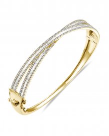 CRISS CROSS STYLE DIAMOND BANGLE BRACELET (TB1172)