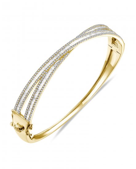 CRISS CROSS STYLE DIAMOND BANGLE BRACELET (TB1172)