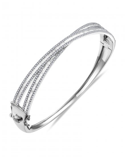 CRISS CROSS STYLE DIAMOND BANGLE BRACELET (TB1172)