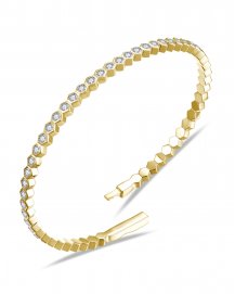 HEXAGON SHAPE DIAMOND FLEXIBLE BANGLE BRACELE (TB1186)