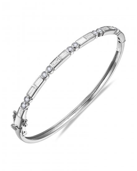 BAGUETTE DIAMOND BANGLE BRACELET (TB1189)