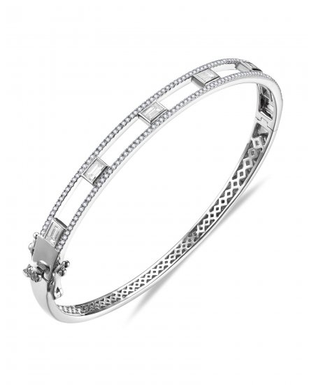 BAGUETTE DIAMOND BANGLE BRACELET (TB1190)