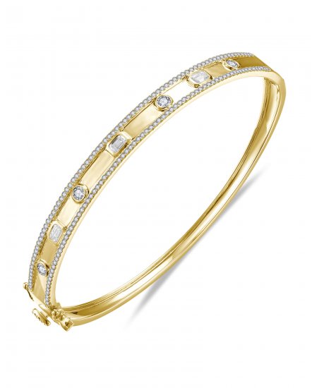EMERALD CUT DIAMOND BANGLE BRACELET (TB1194)