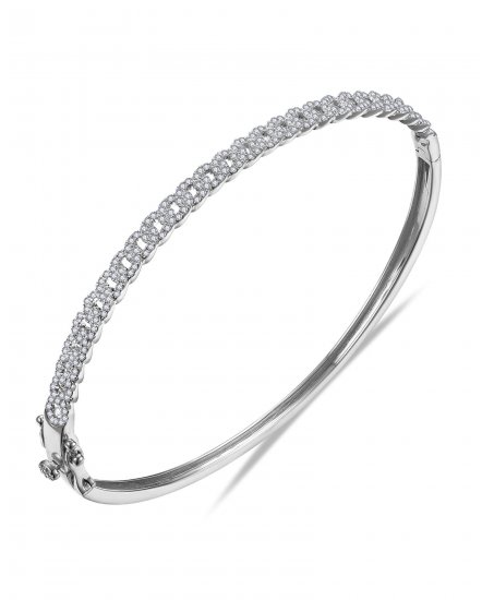 LINK STYLE DIAMOND BANGLE BRACELET (TB1209)