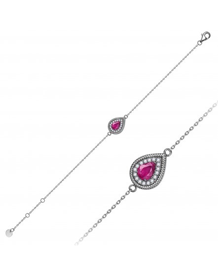 PEAR RUBY DIAMOND BRACELET (TB1226)