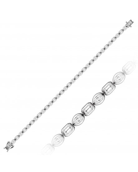 EMERALD CUT OVAL DIAMOND BRACELET (TB1254)