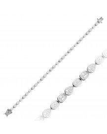 EMERALD CUT PEAR OVAL DIAMOND BRACELET (TB1257)
