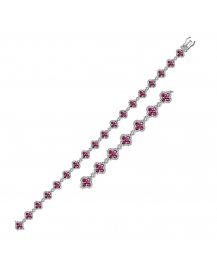 CLOVER STYLE RUBY DIAMOND BRACELET (TB227)