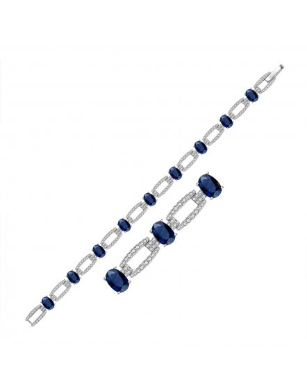 OVAL SAPPHIRE DIAMOND BRACELET (TB311)