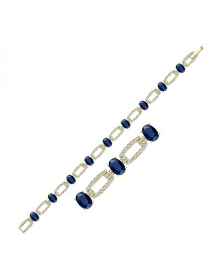 OVAL SAPPHIRE DIAMOND BRACELET (TB311)
