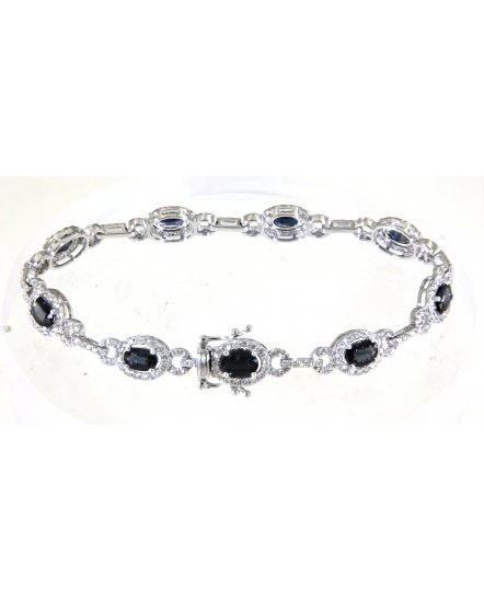 OVAL SAPPHIRE DIAMOND BRACELET (TB344)