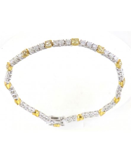 MULTI TONE CUSHION DIAMOND BRACELET (TB419)