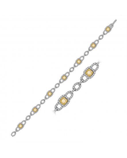 MULTI TONE CUSHION DIAMOND BRACELET (TB421)