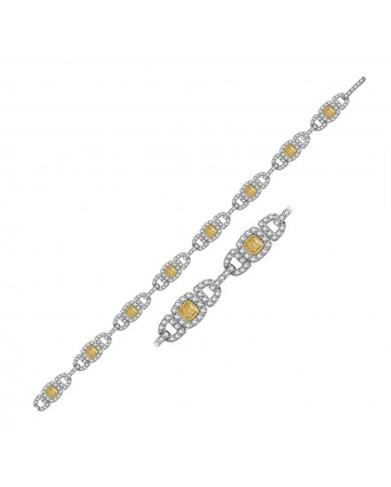 MULTI TONE CUSHION DIAMOND BRACELET (TB422)
