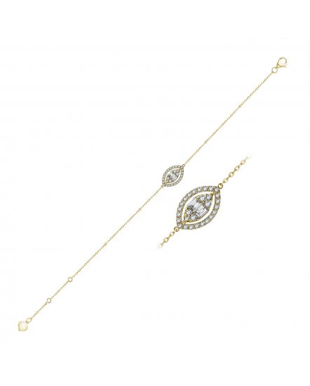 MARQUISE STYLE BAGUETTE DIAMOND BRACELET (TB434)