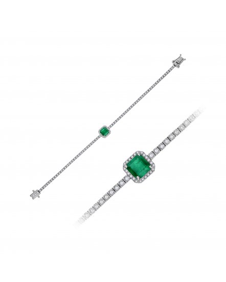 EMERALD CUT DIAMOND BRACELET (TB467)