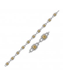 MULTI TONE CUSHION DIAMOND BRACELET (TB478)