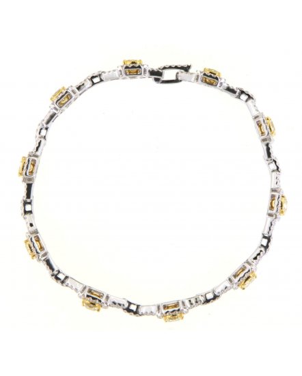 MULTI TONE CUSHION DIAMOND BRACELET (TB478)