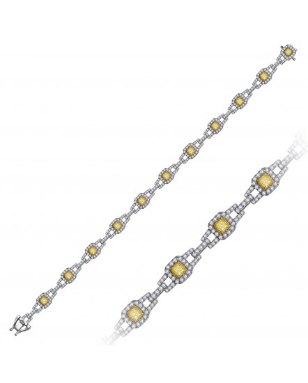 MULTI TONE CUSHION DIAMOND BRACELET (TB478C)