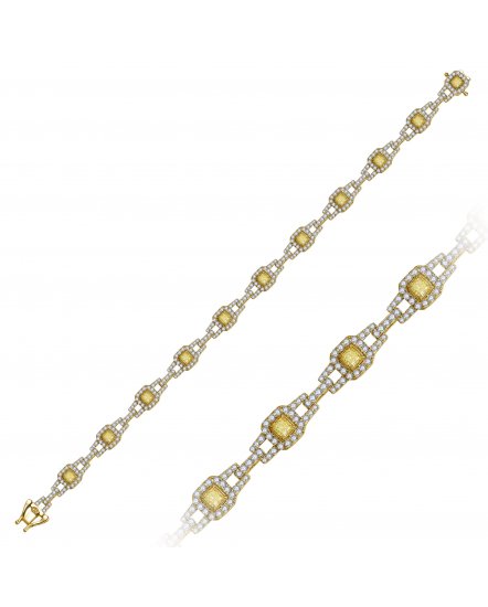 MULTI TONE CUSHION DIAMOND BRACELET (TB478C)