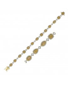 MULTI TONE MARQUISE PEAR RADIANT OVAL DIAMOND BRACELET (TB480)