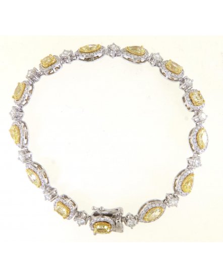 MULTI TONE MARQUISE PEAR RADIANT OVAL DIAMOND BRACELET (TB480)