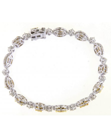 MULTI TONE MARQUISE PEAR RADIANT OVAL DIAMOND BRACELET (TB480)