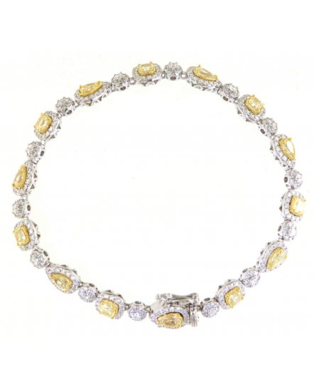 MULTI TONE PEAR CUSHION DIAMOND BRACELET (TB481)