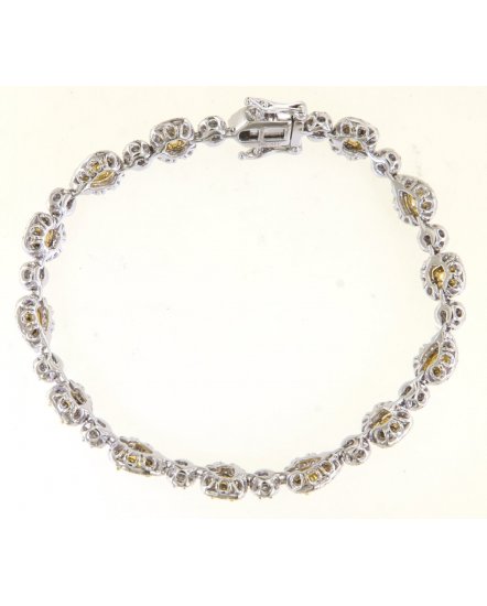 MULTI TONE PEAR CUSHION DIAMOND BRACELET (TB481)