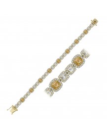 MULTI TONE CUSHION DIAMOND BRACELET (TB483)