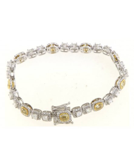 MULTI TONE CUSHION DIAMOND BRACELET (TB483)