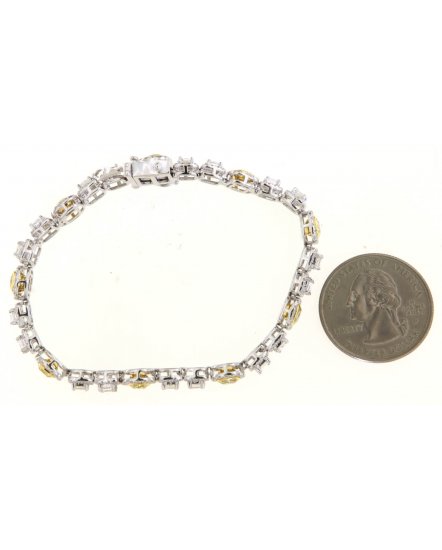 MULTI TONE CUSHION DIAMOND BRACELET (TB483)