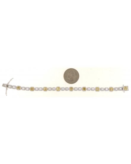MULTI TONE CUSHION DIAMOND BRACELET (TB483)