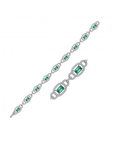 EMERALD CUT DIAMOND BRACELET (TB489)