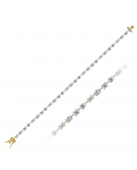 BAGUETTE PEAR OVAL PRINCESS CUT DIAMOND BRACELET (TB519)