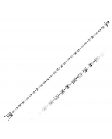BAGUETTE PEAR OVAL PRINCESS CUT DIAMOND BRACELET (TB519)