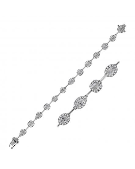 CUSHION PEAR OVAL MARQUISE DIAMOND BRACELET (TB521)