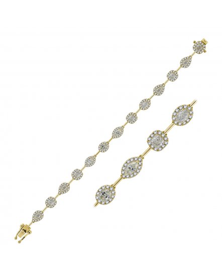 CUSHION PEAR OVAL MARQUISE DIAMOND BRACELET (TB521)