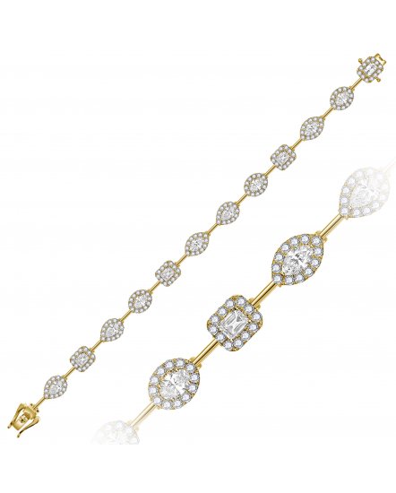 PEAR MARQUISE OVAL EMERALD CUT DIAMOND BRACELET (TB521C)