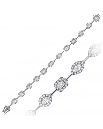 PEAR MARQUISE OVAL EMERALD CUT DIAMOND BRACELET (TB521C)