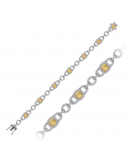 MULTI TONE CUSHION DIAMOND BRACELET (TB524)