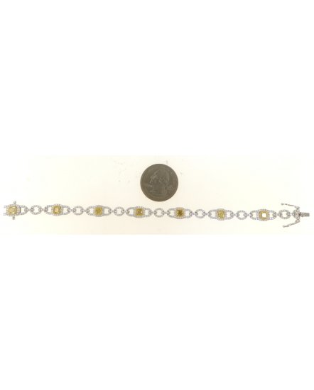 MULTI TONE CUSHION DIAMOND BRACELET (TB524)