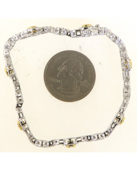MULTI TONE CUSHION DIAMOND BRACELET (TB524)