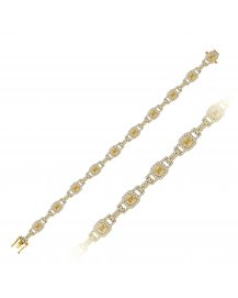 MULTI TONE CUSHION DIAMOND BRACELET (TB526)