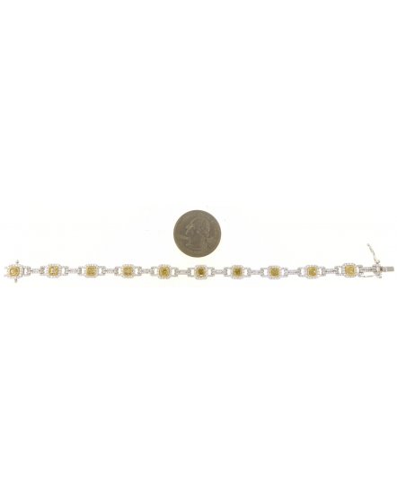 MULTI TONE CUSHION DIAMOND BRACELET (TB526)
