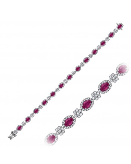 OVAL RUBY DIAMOND BRACELET (TB536)
