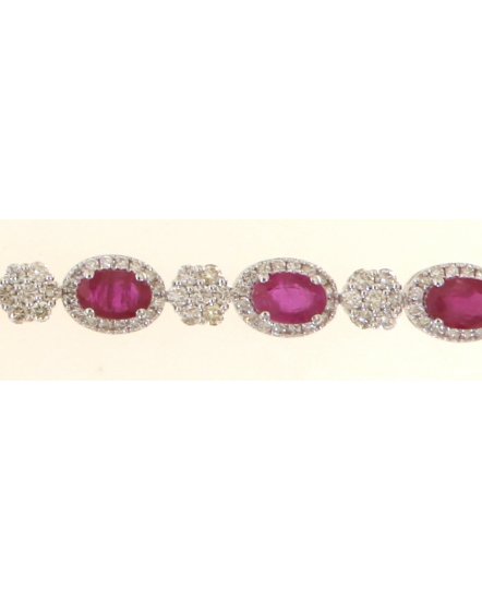 OVAL RUBY DIAMOND BRACELET (TB536)