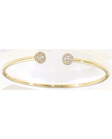 ROUND DIAMOND CUFF STYLE BANGLE BRACELET (TB542)