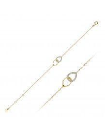 INTER LINKED STYLE PEAR DIAMOND BRACELET (TB554)