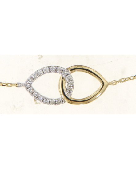 INTER LINKED STYLE PEAR DIAMOND BRACELET (TB554)